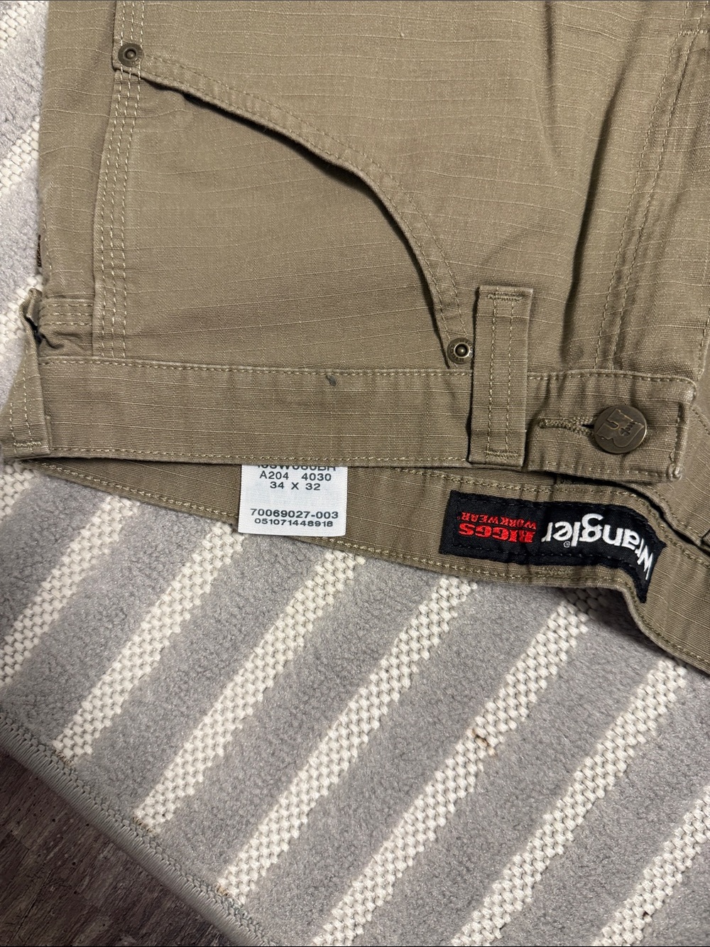 Wrangler Riggs workwear NEW olive Tan Ripstop Pants - Picture 5 of 8